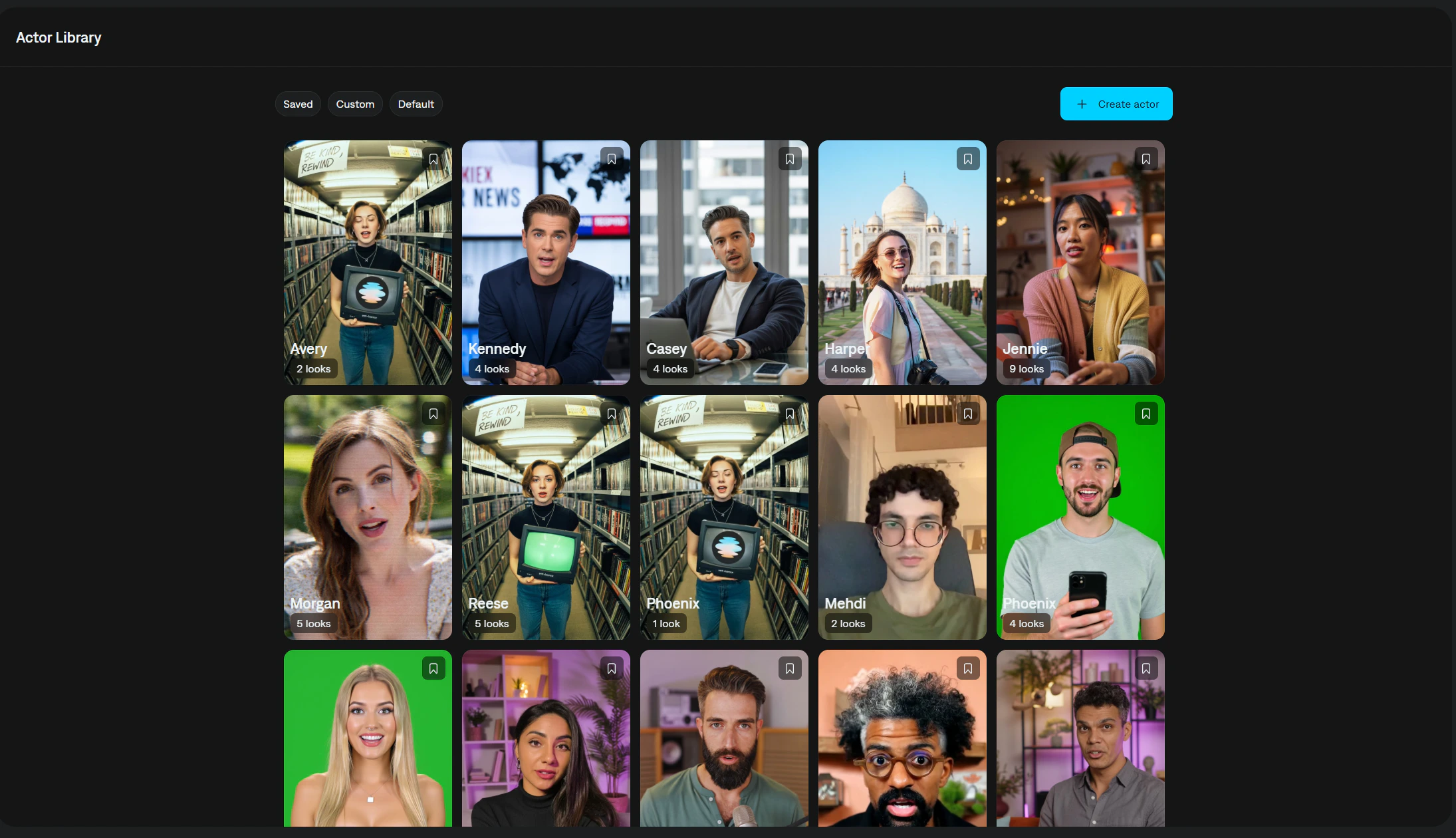 Create actor options for a reference image or a text prompt