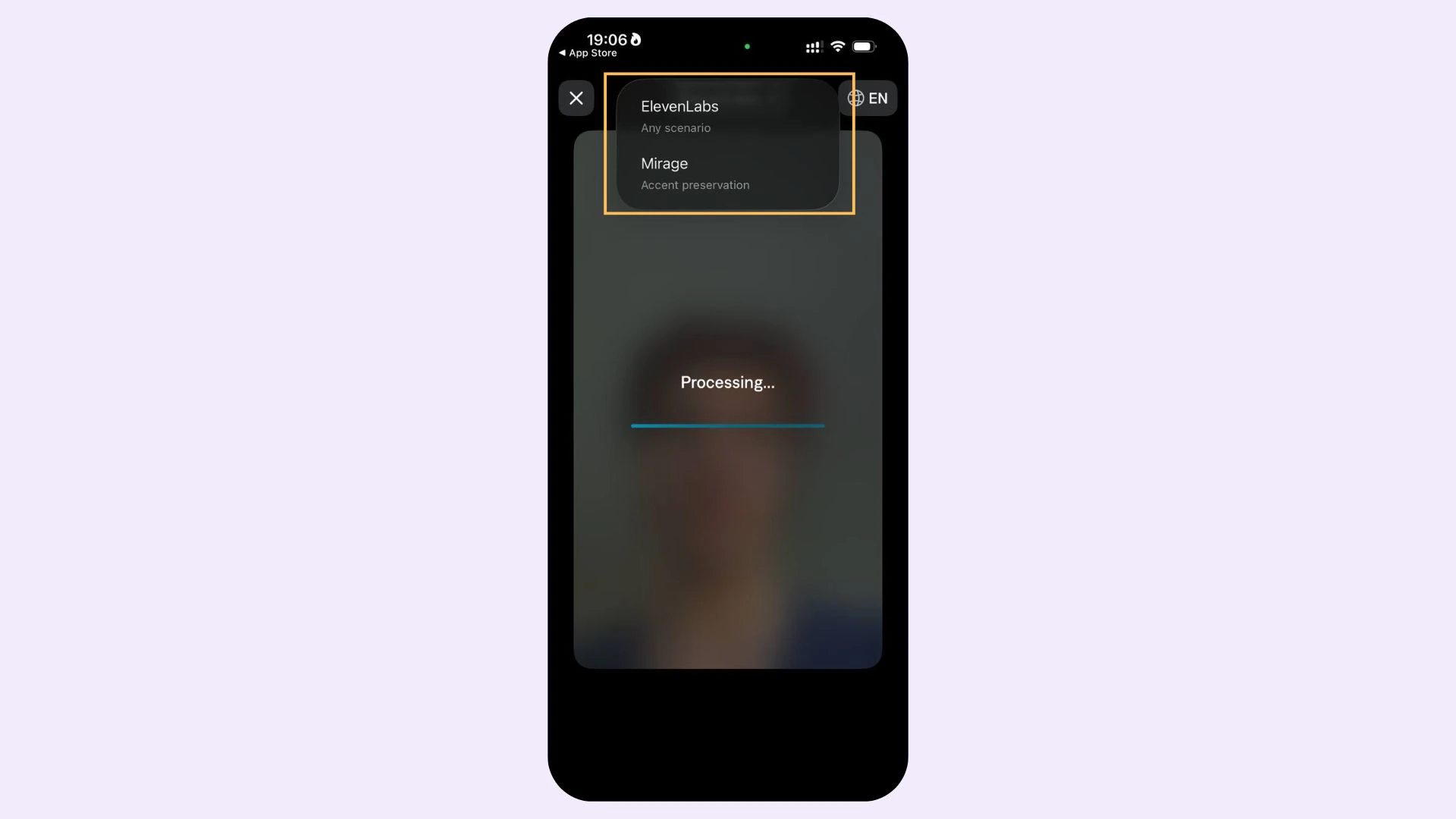 Choosing ElevenLabs or Mirage for AI Twin voice clone generation on iOS