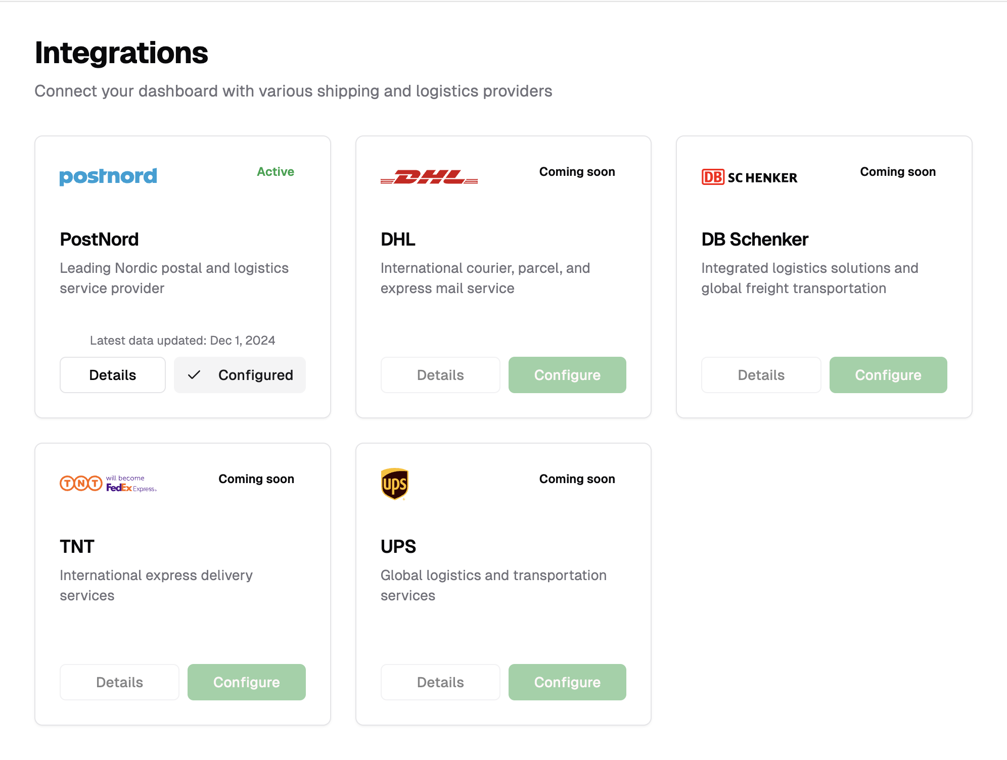 Overview of available integrations and connection options