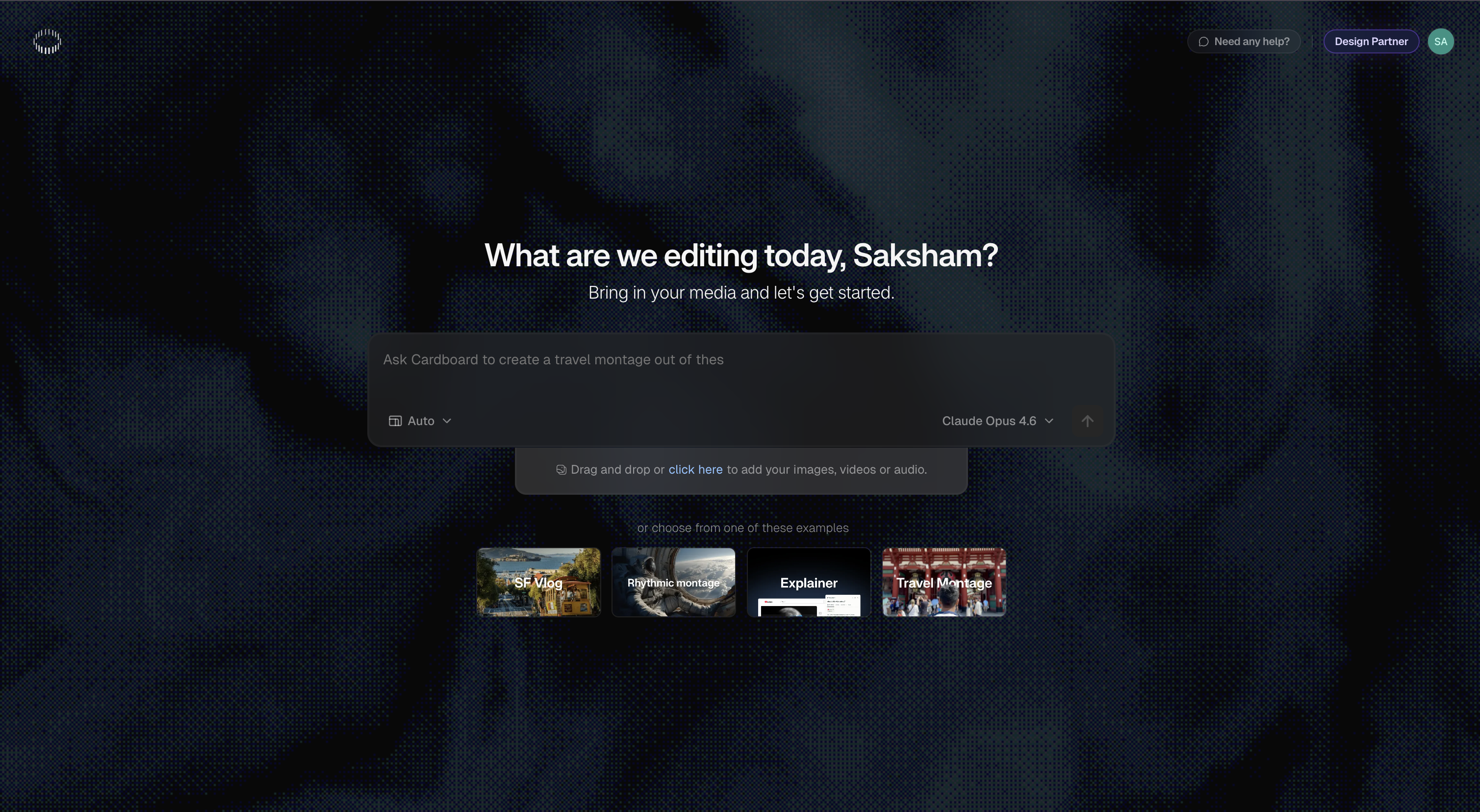 Cardboard editor The Cardboard video editor interface