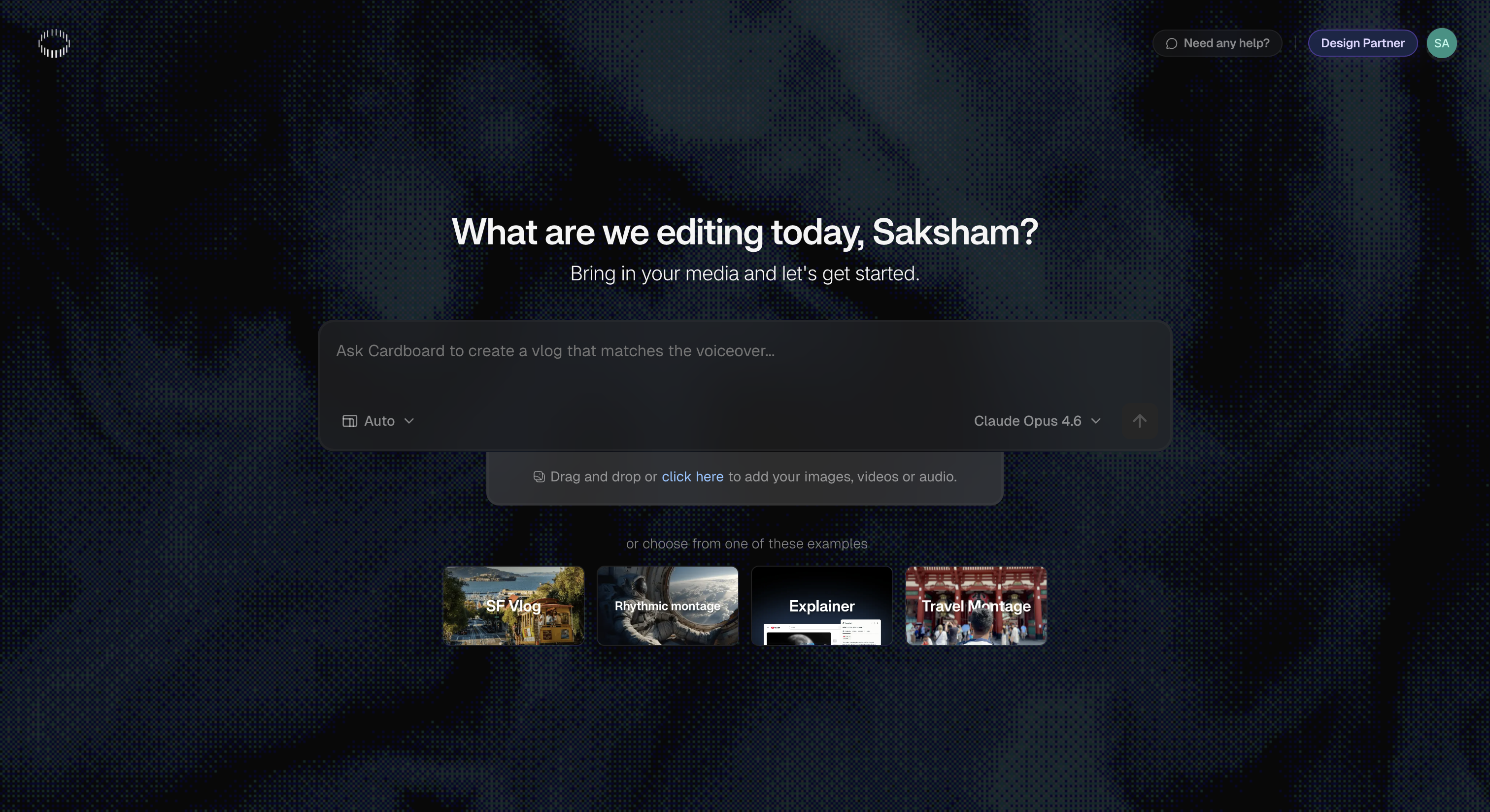 Cardboard editor The Cardboard video editor interface