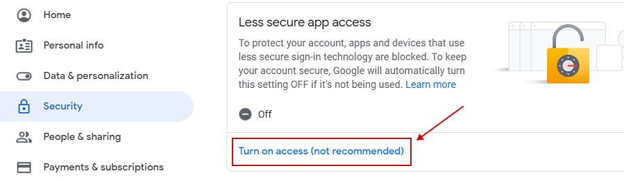 Less Secure App Access