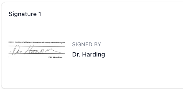 Example of signature metadata returned by the API