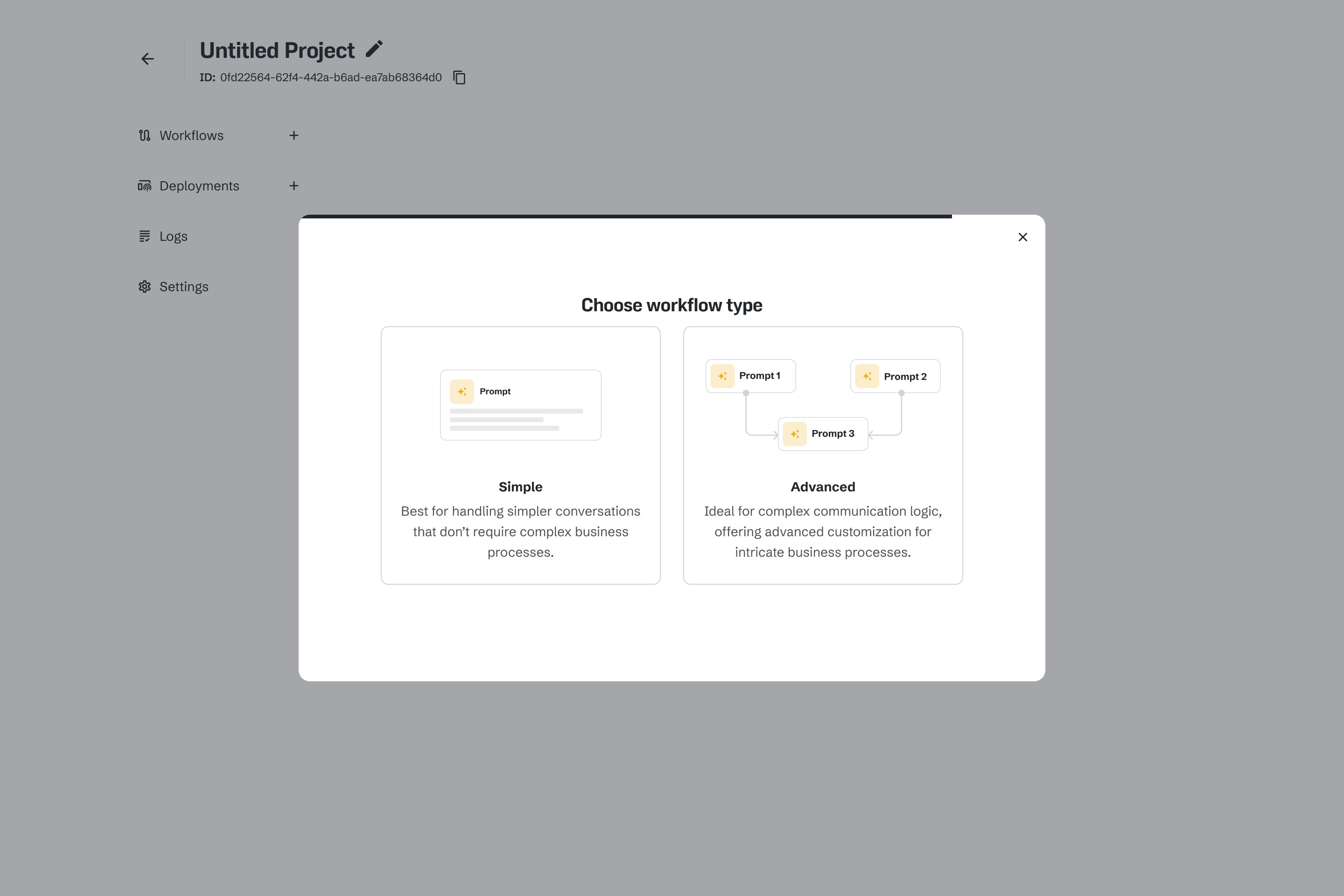 Choose the workflow type