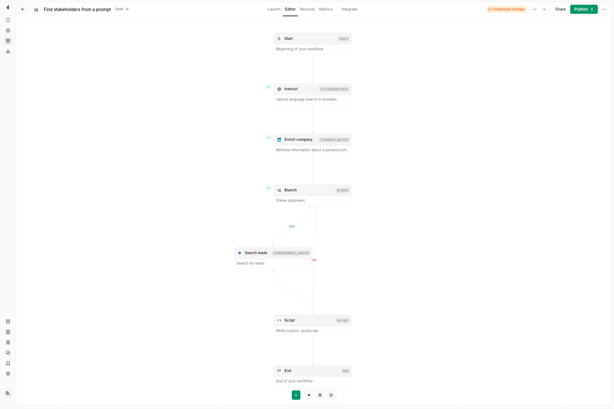 Use a model search node