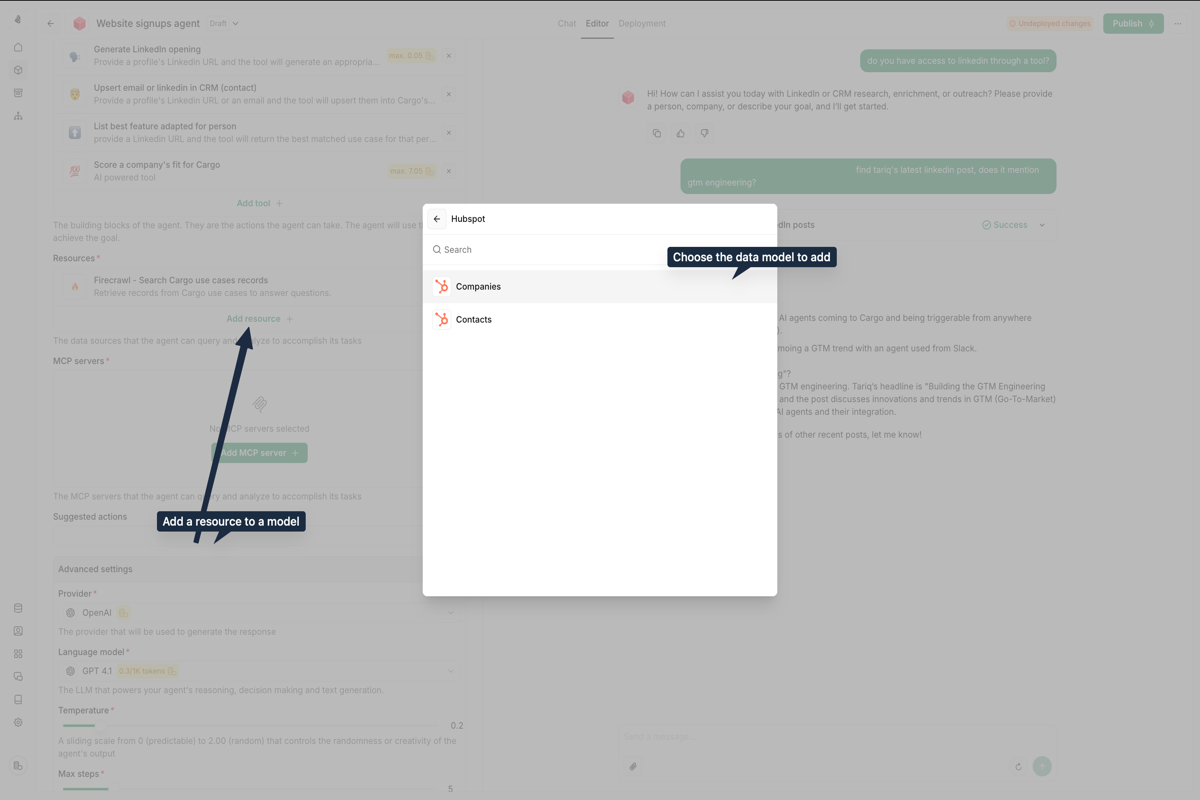 Add a resource to a model