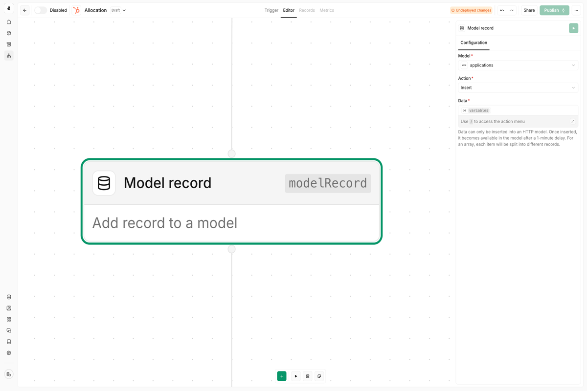 Use a model search node