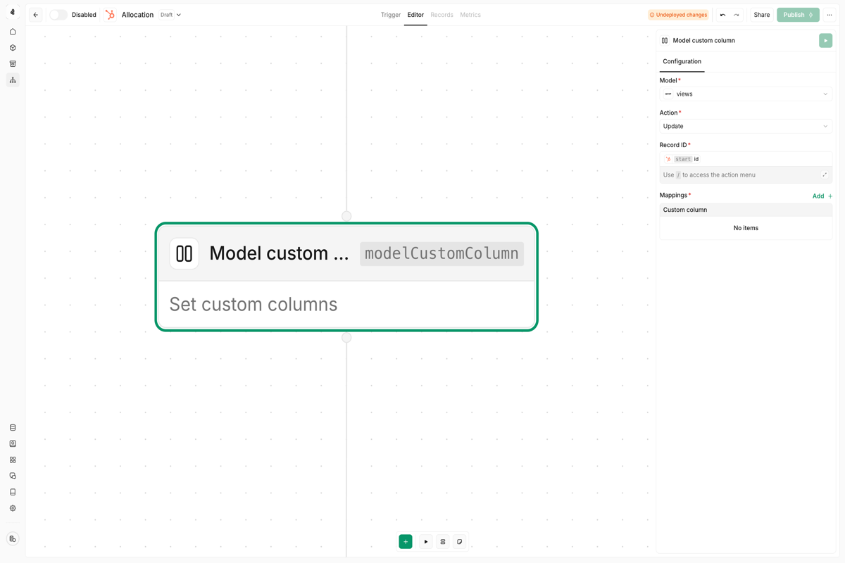 Use a custom column node