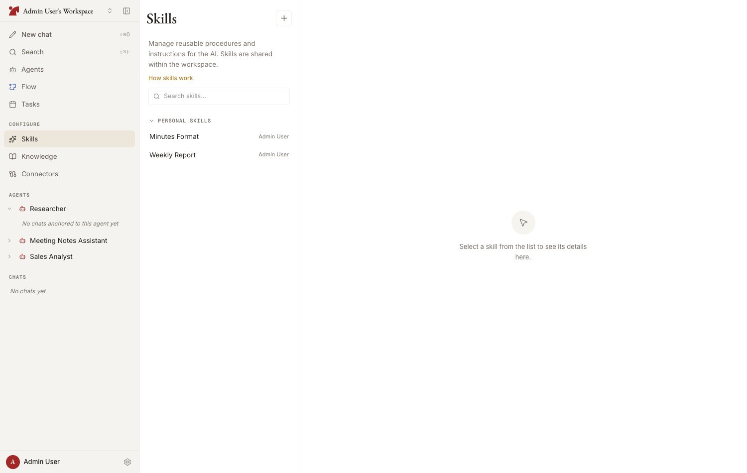 Skills page