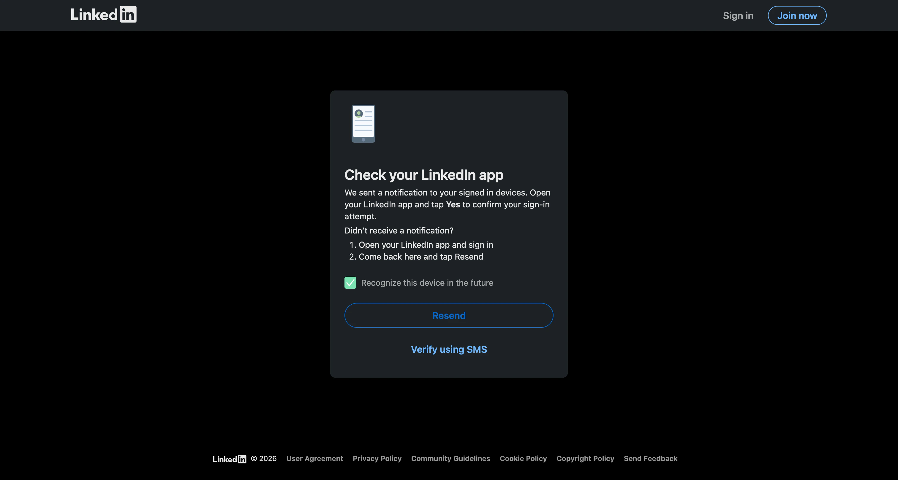 LinkedIn OAuth sign-in page