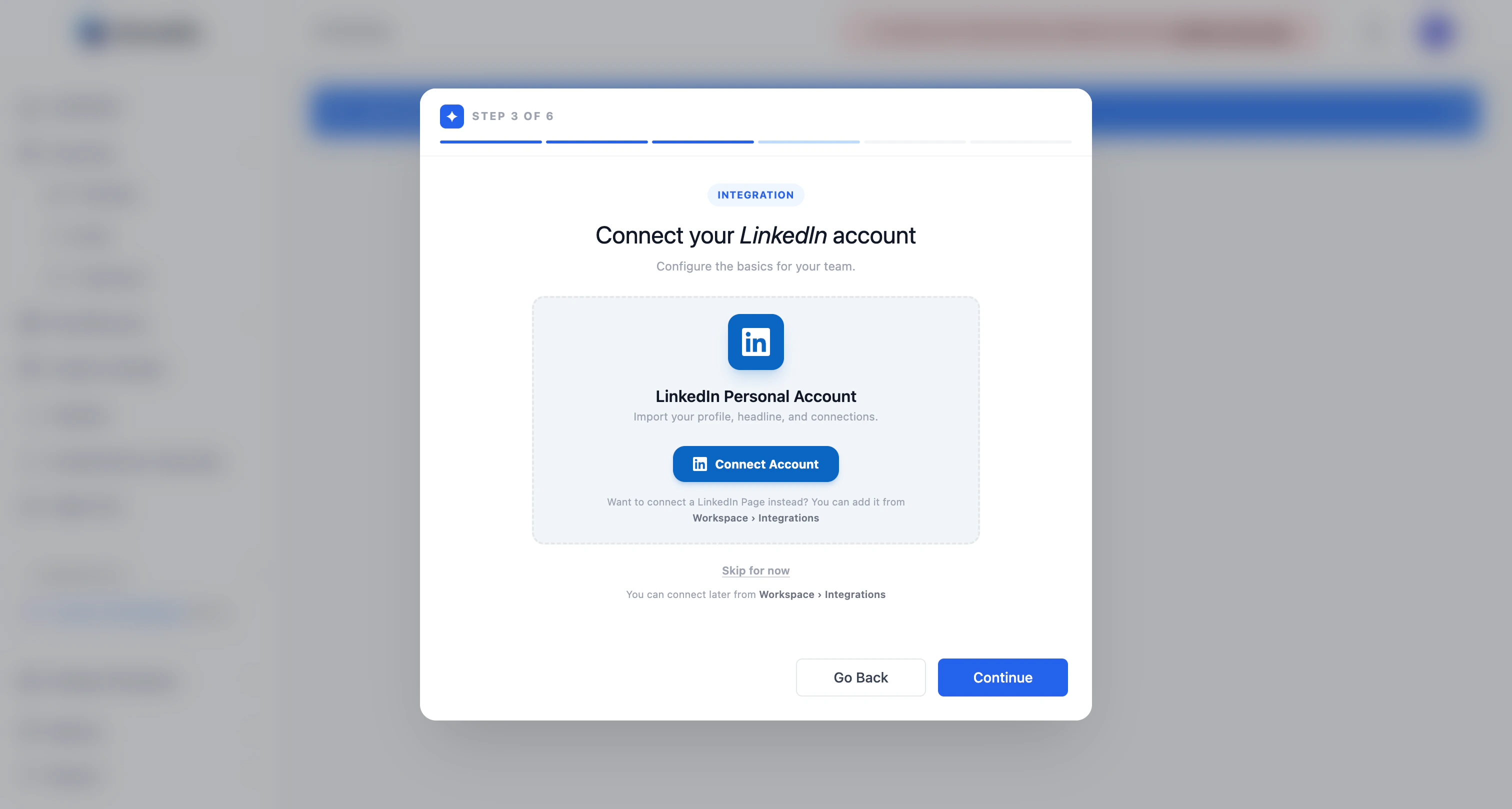 Carousify onboarding step 3 — Connect your LinkedIn account