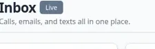 Inbox page header with the Live badge next to the Inbox title