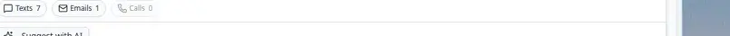 Inbox conversation with the Emails filter selected showing only email messages in the timeline