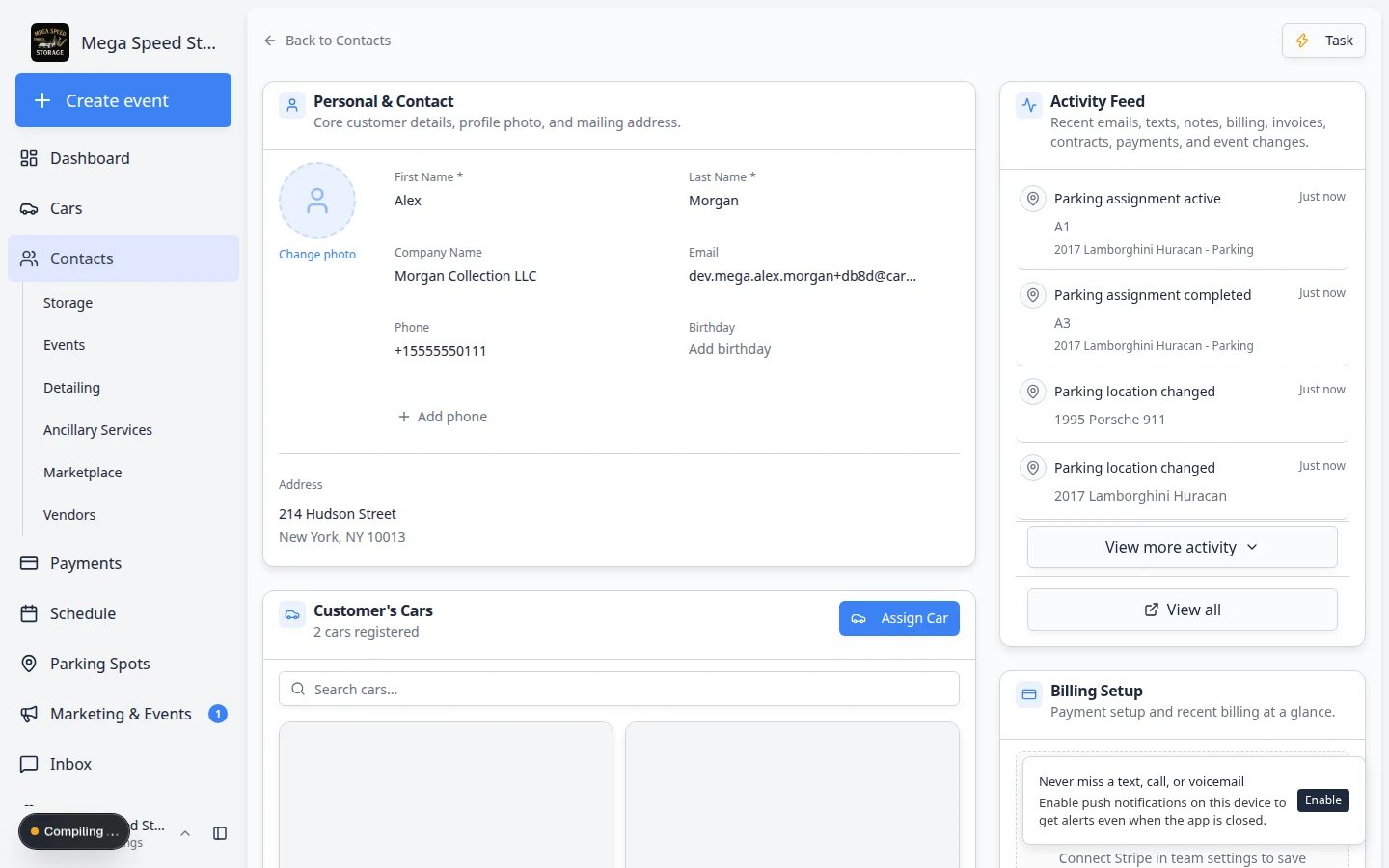 CRM Information showing Current Stage with Last Communication, Stage Changed, and Member Since fields