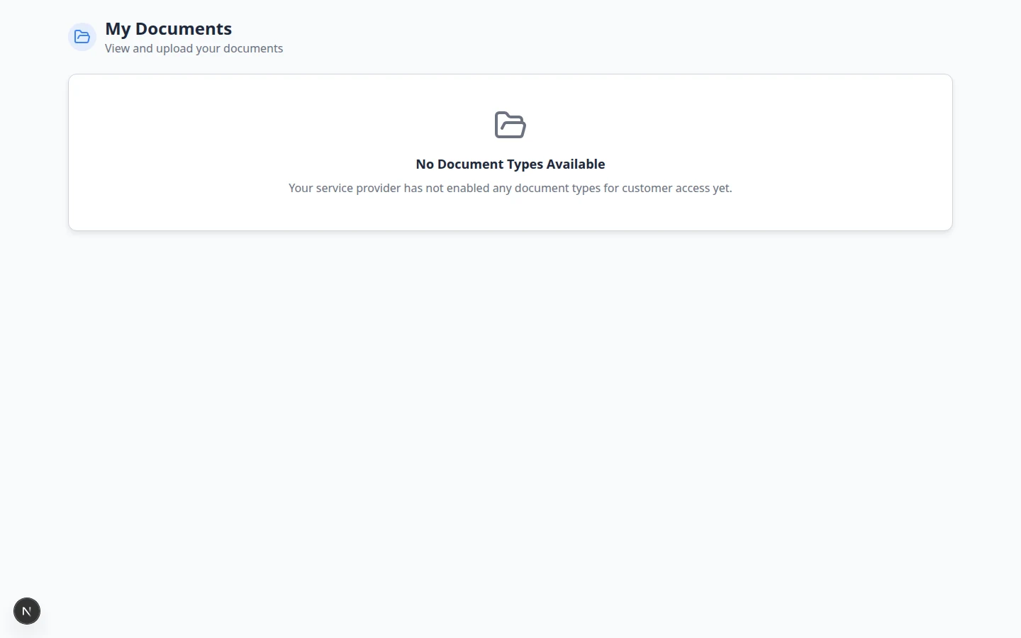 Customer portal Upload Document window showing file picker and save button for an insurance upload