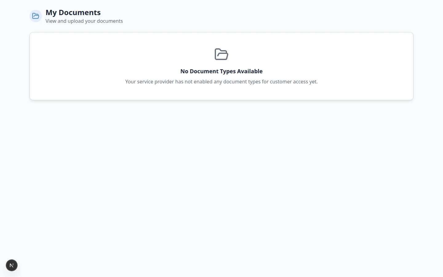 Customer portal Upload Document window showing file picker and save button for an insurance upload