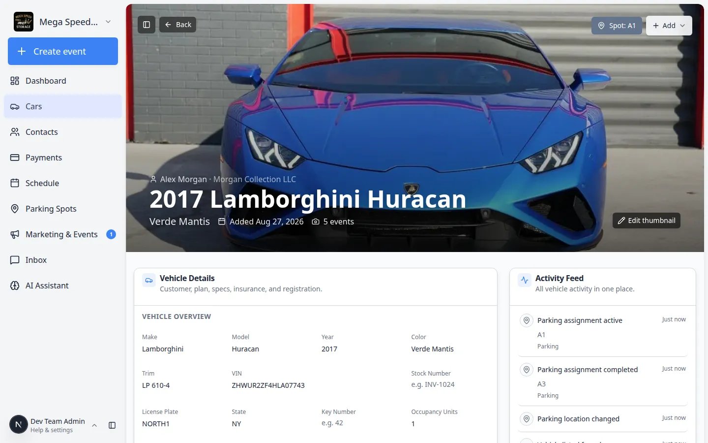 Latest Photos section on a car record showing recent thumbnail images and a view all link