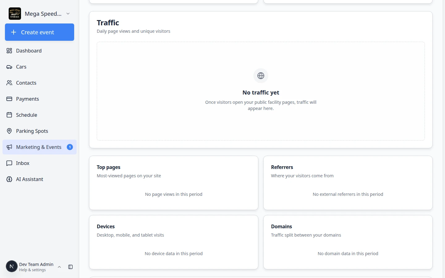 Google Analytics setup card on the Website tab with a measurement ID field and Save button