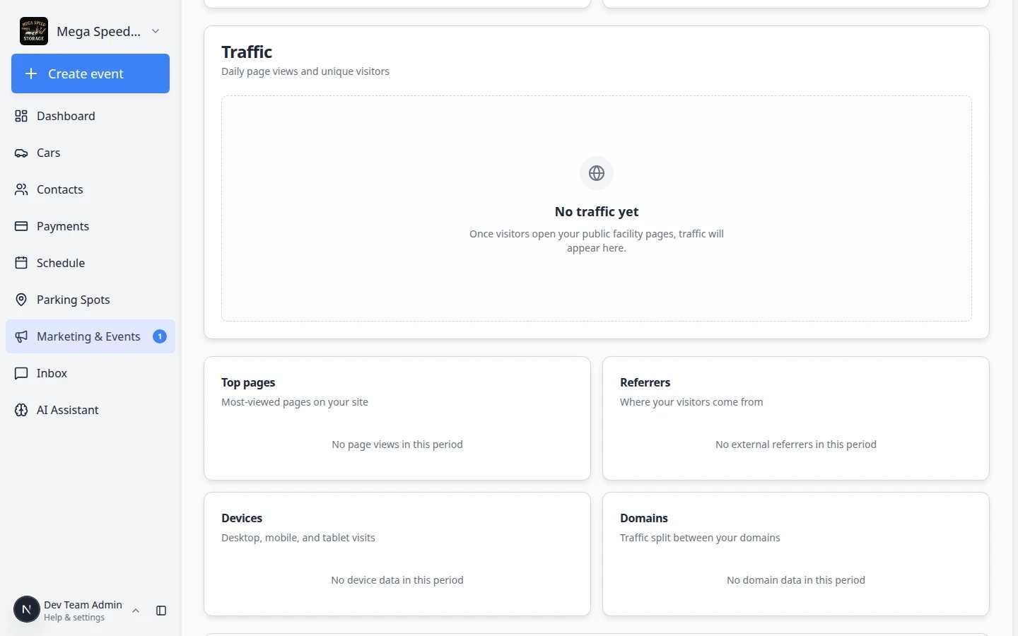 Google Analytics setup card on the Website tab with a measurement ID field and Save button