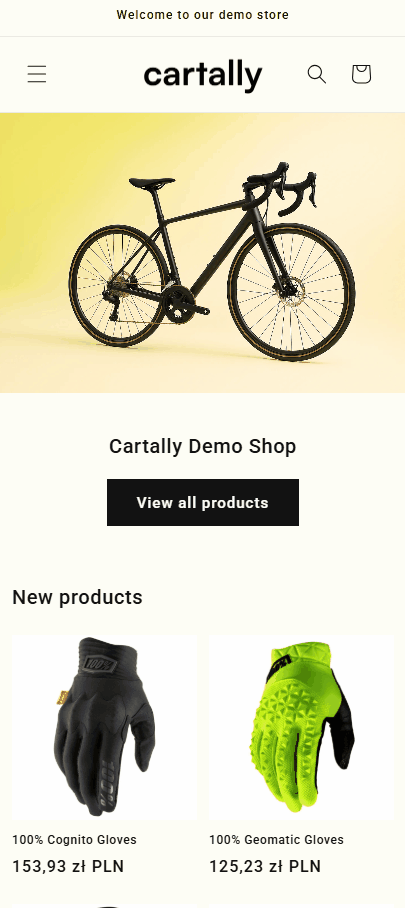Cartally Demo Mobile