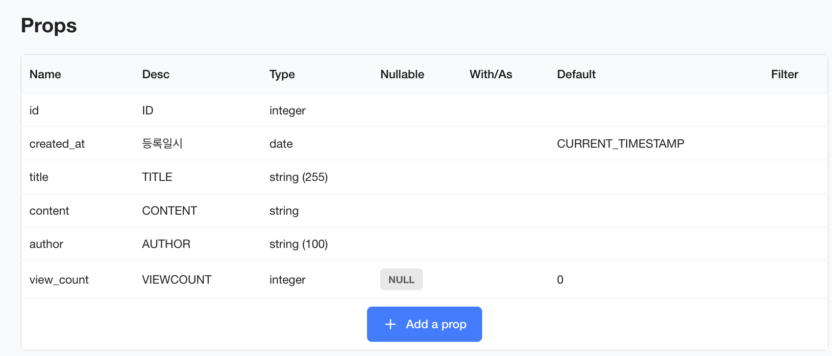 필드 세부 정의