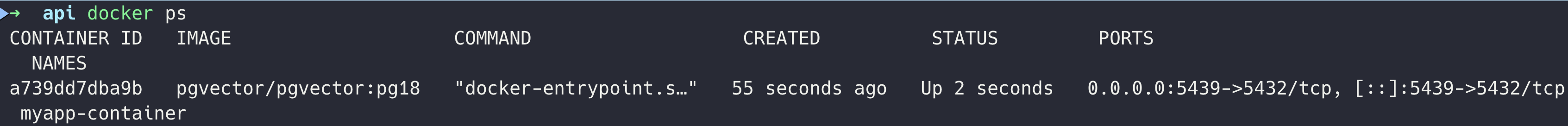 docker ps ๊ฒฐ๊ณผ