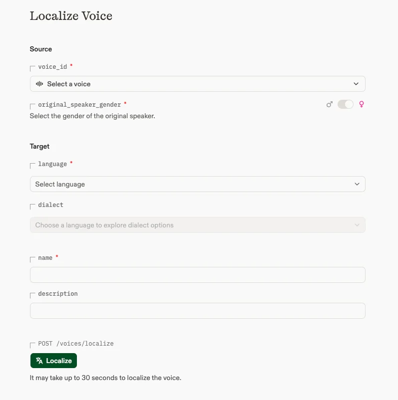 Localize voices - Cartesia Docs