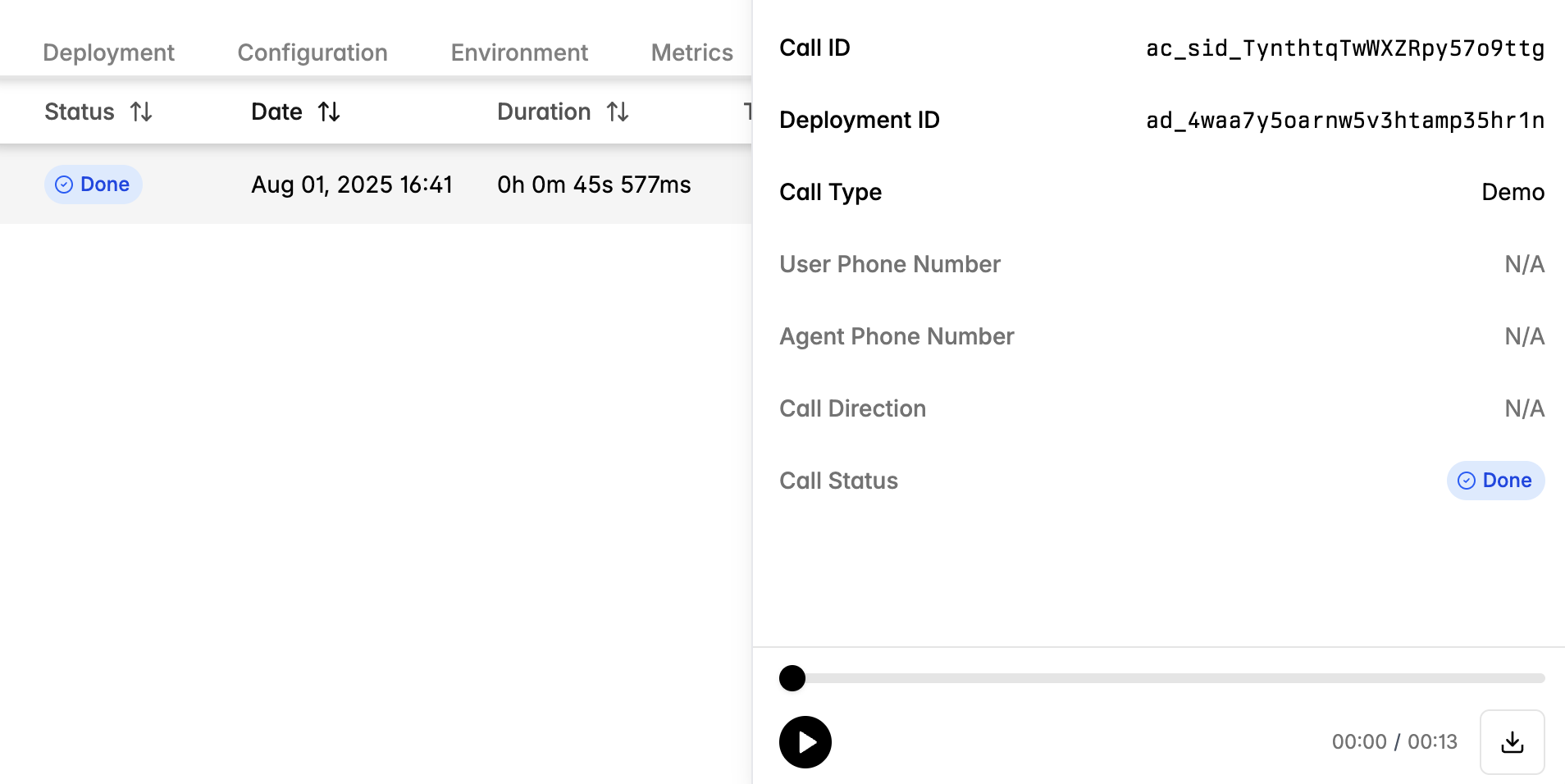 Sample Call Recordings