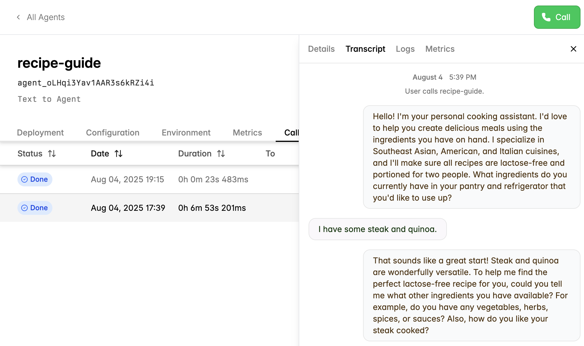 Sample Call Transcripts