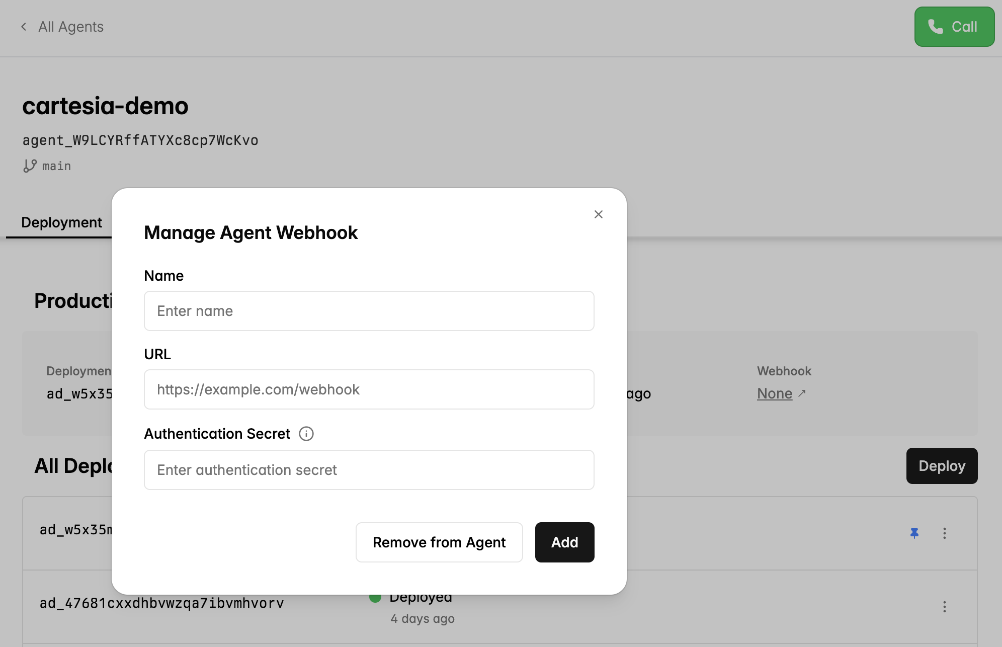 Sample Call Webhooks