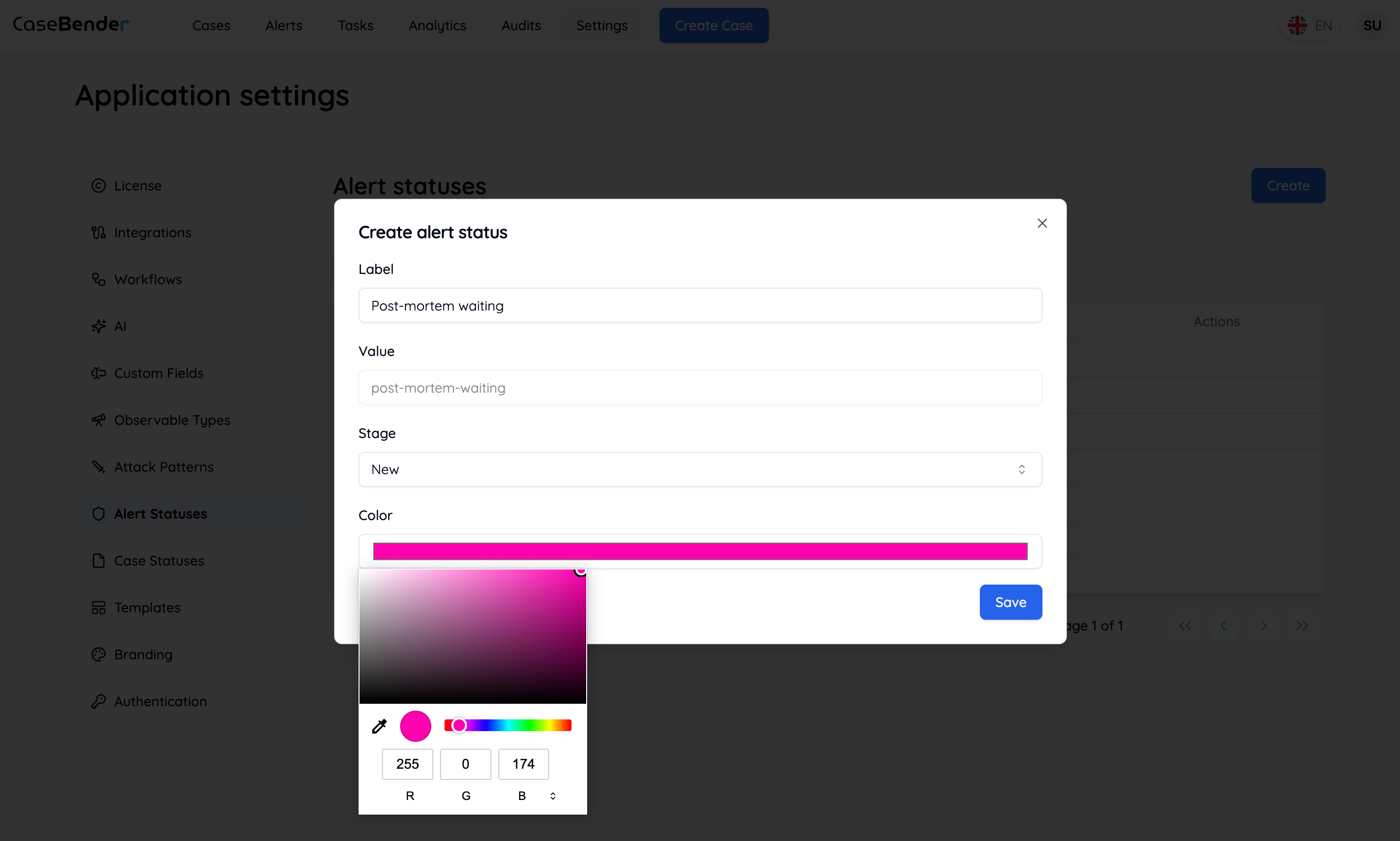 Alert Status Configuration Light