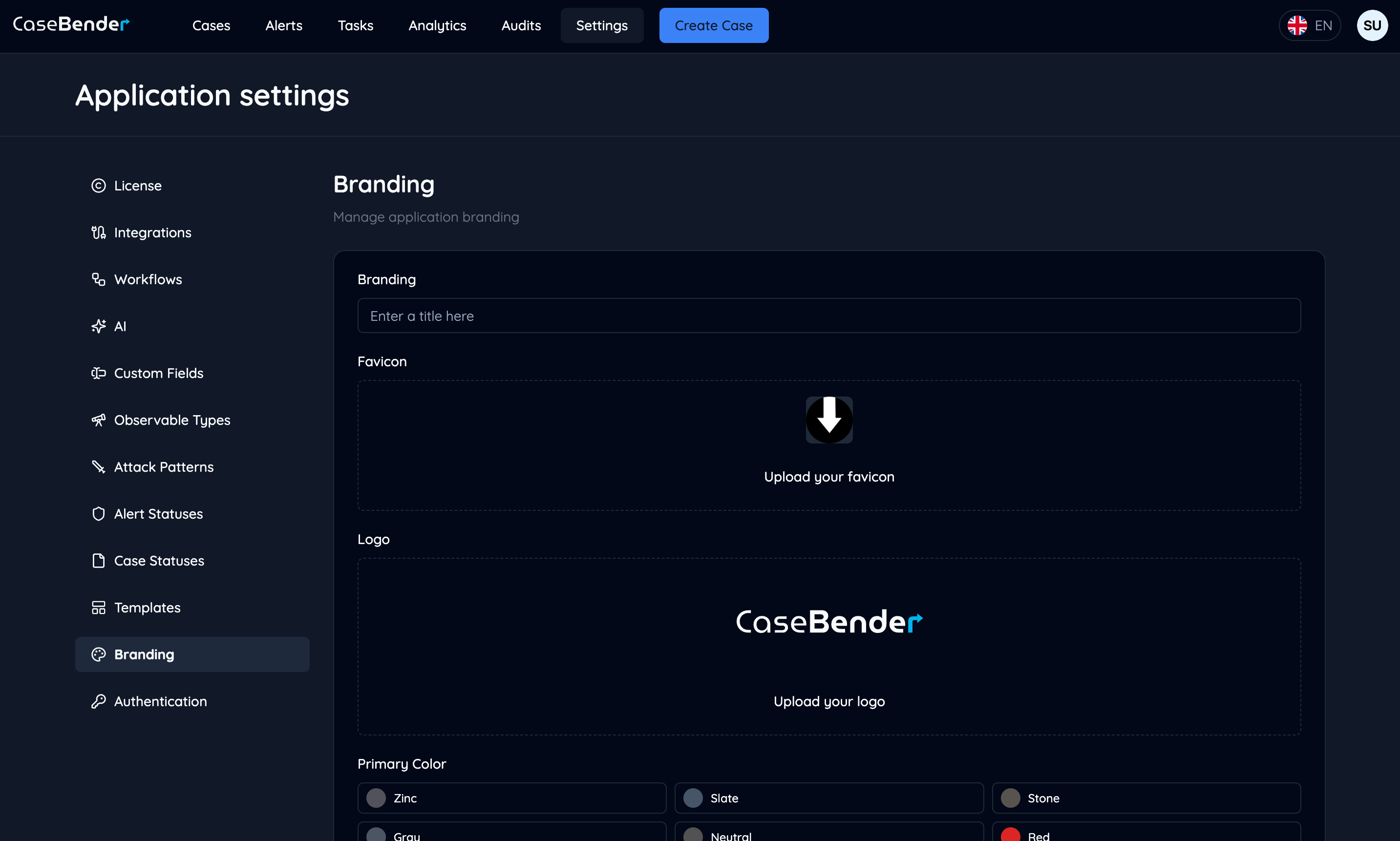 Branding Dashboard Dark