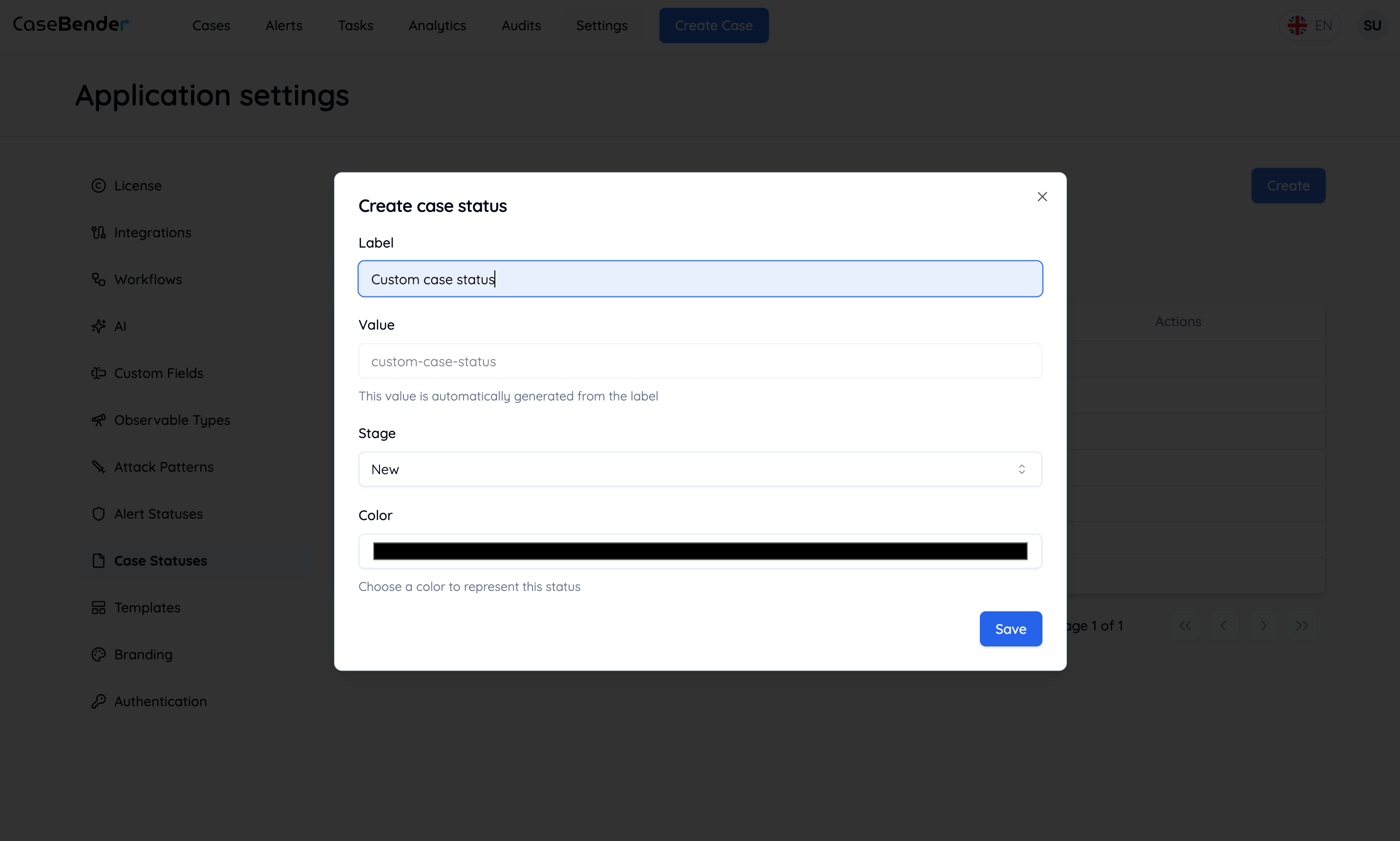 Case Status Configuration Light
