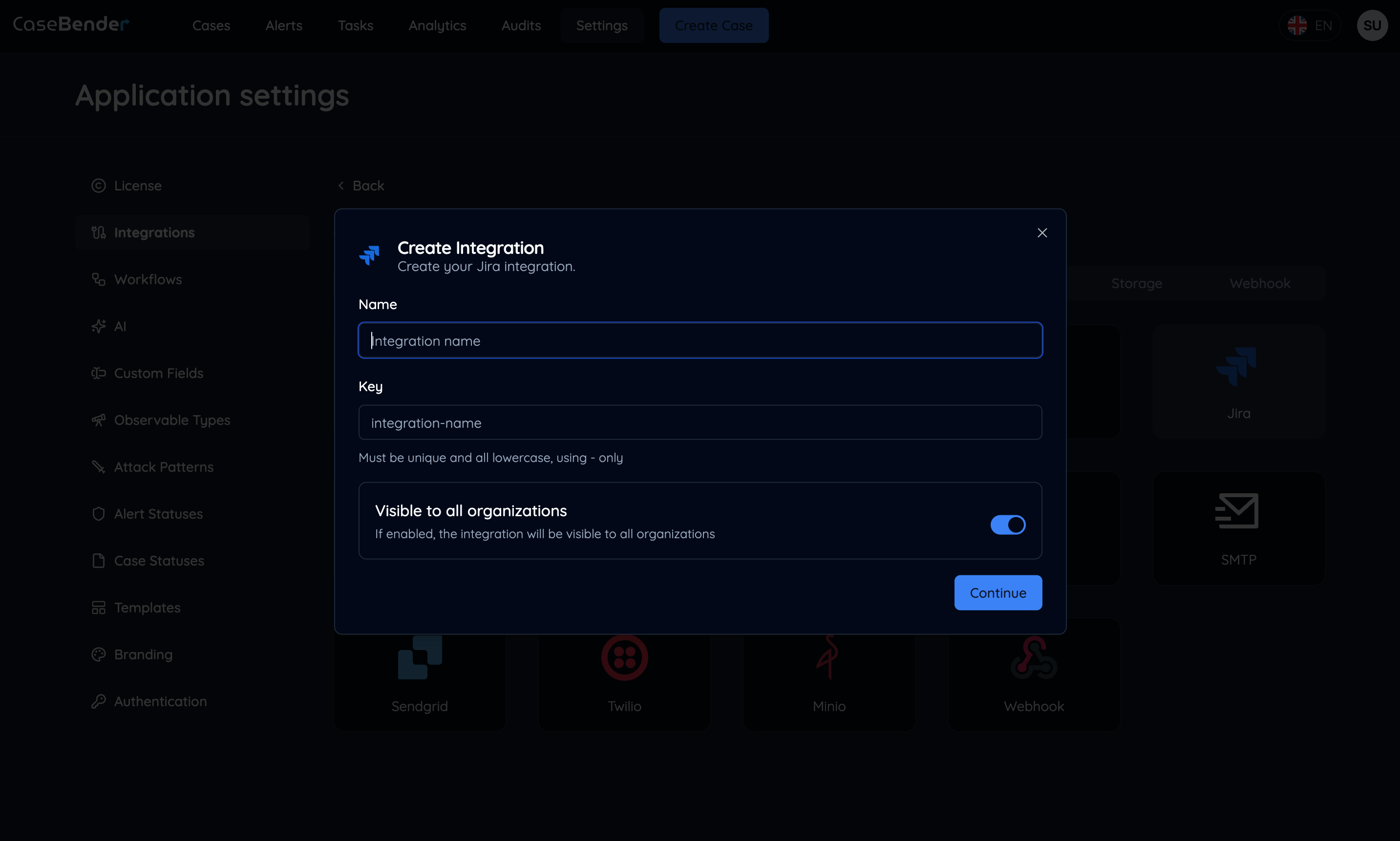 Integration Form Dark