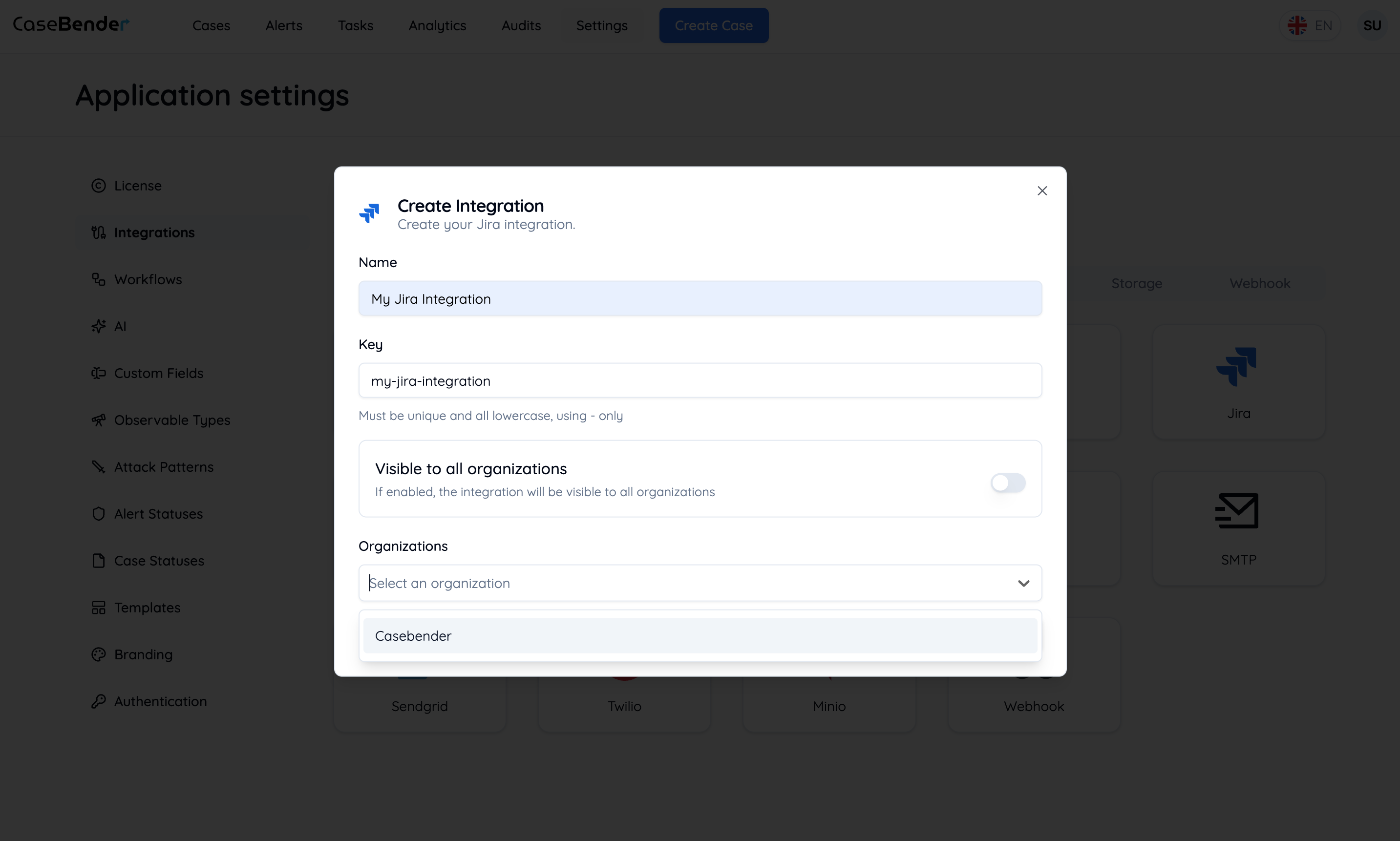 Organization Settings Light