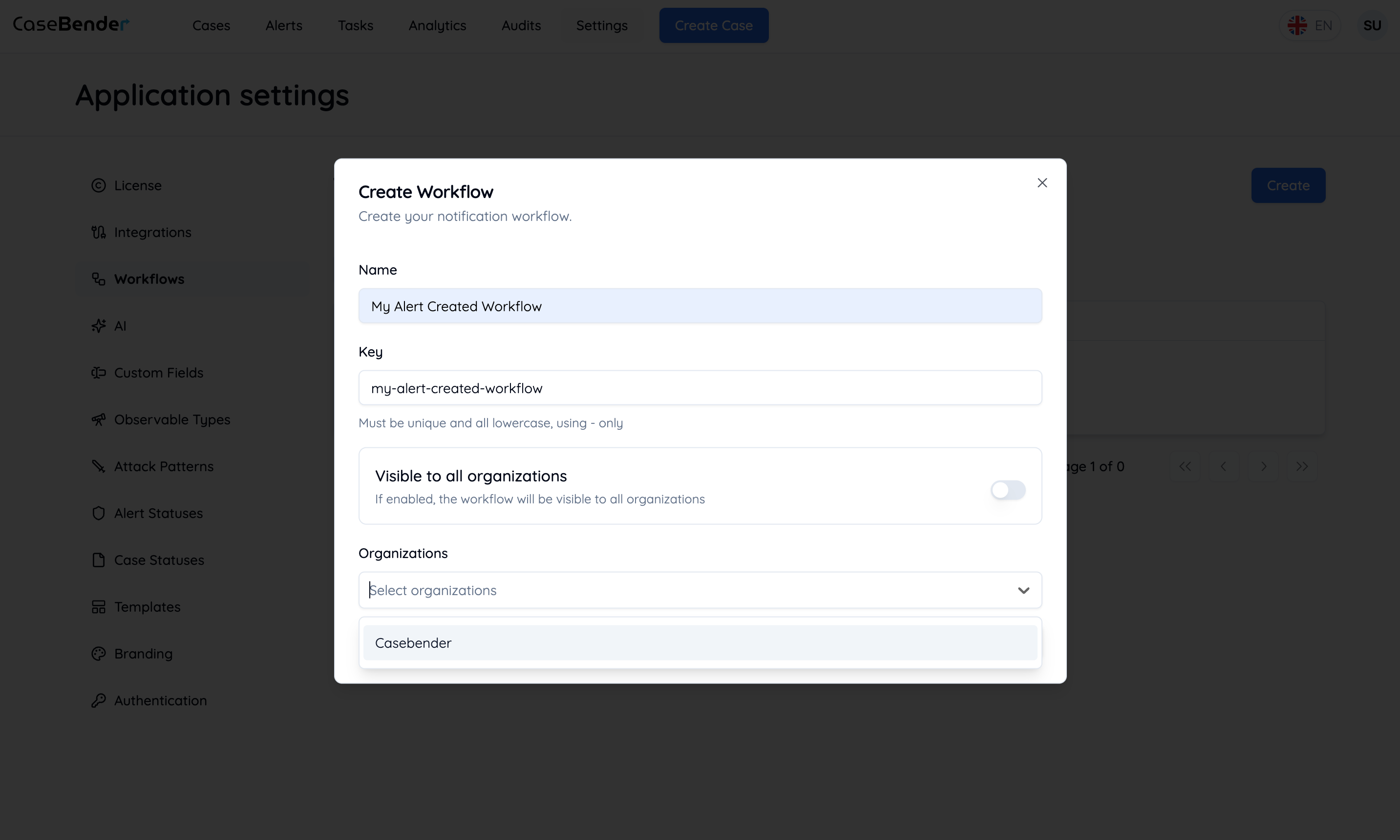 Organization Settings Light