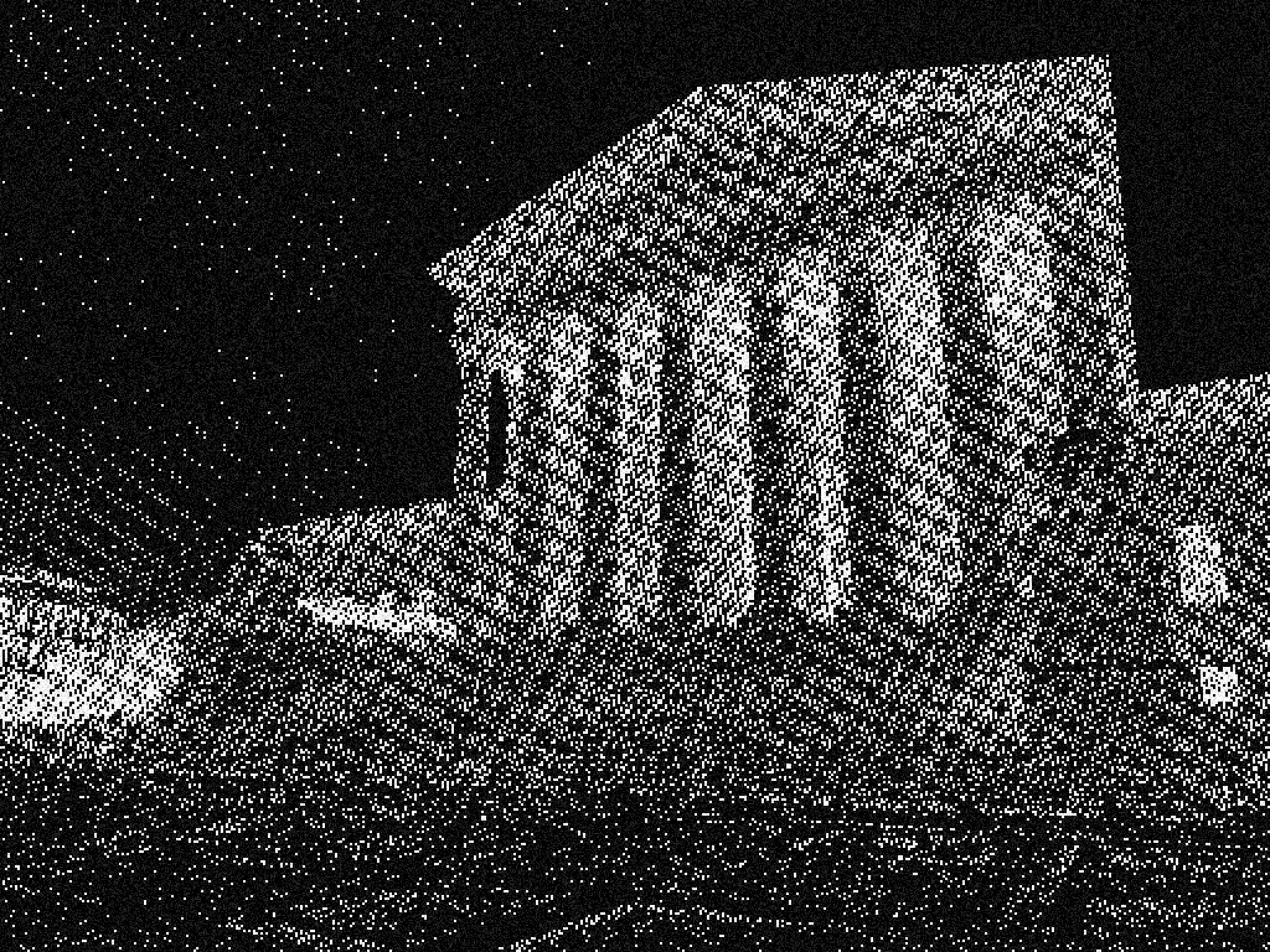 Dithered courthouse facade