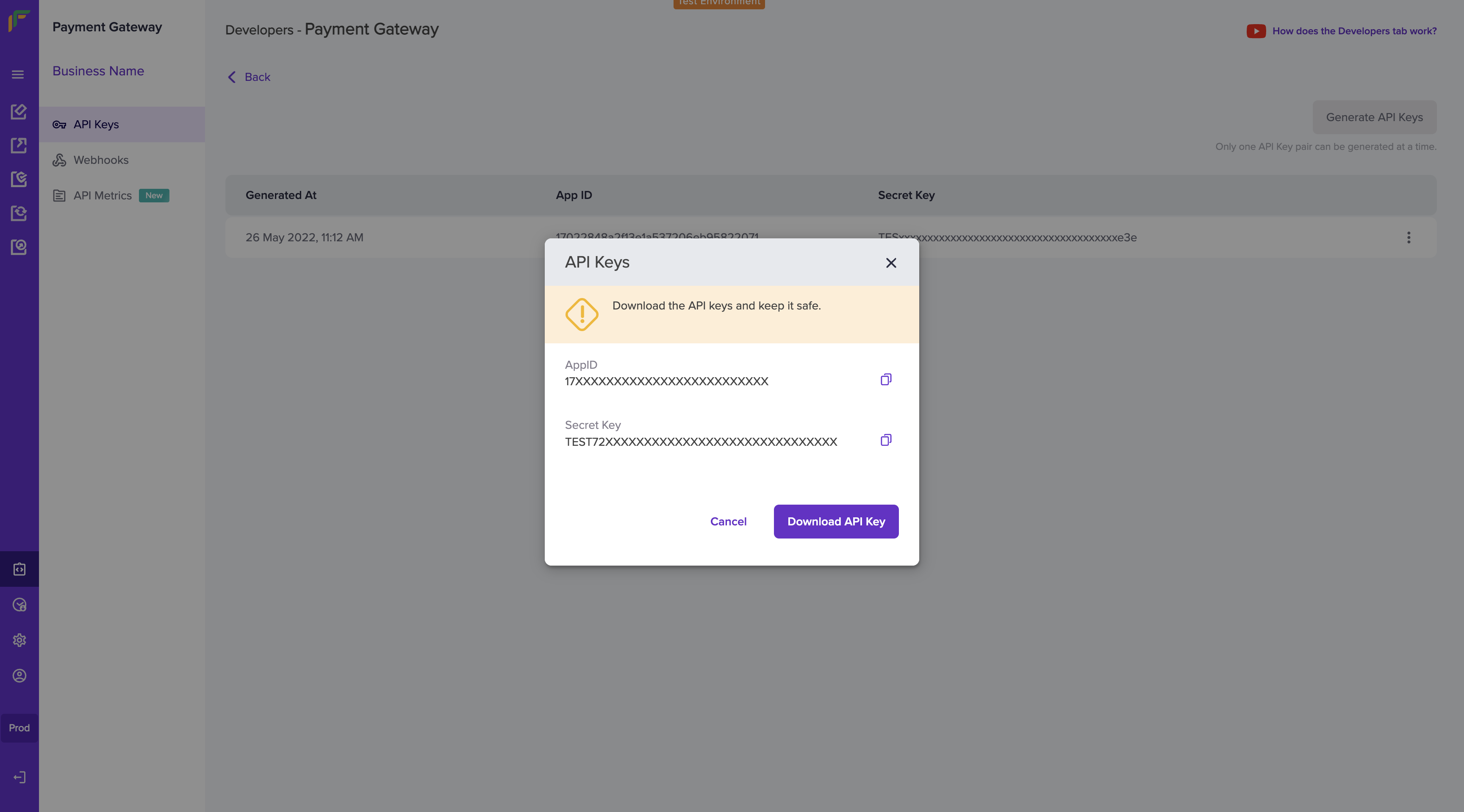 View API Keys