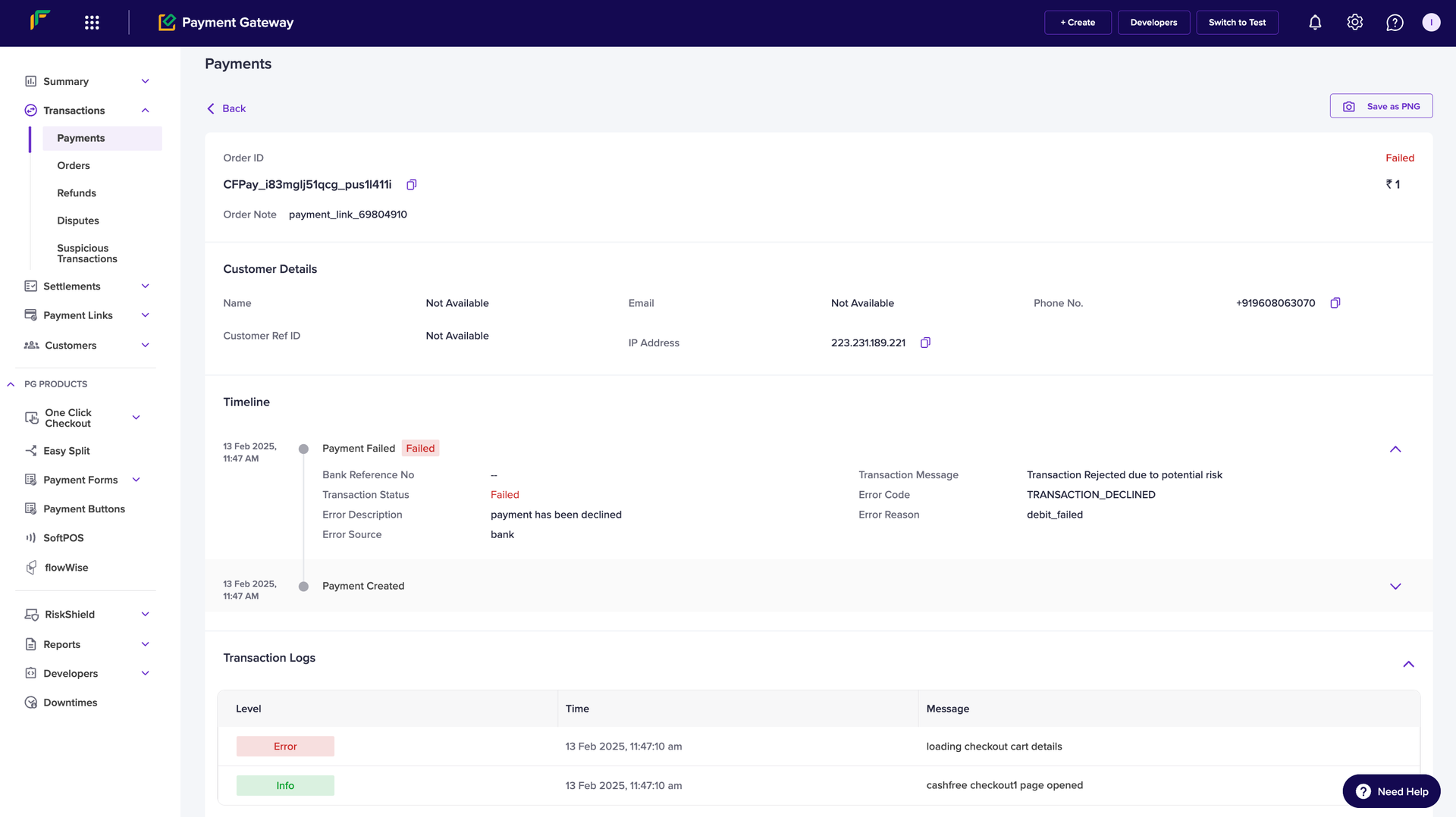 Transaction Monitoring Tools | Cashfree Payments
