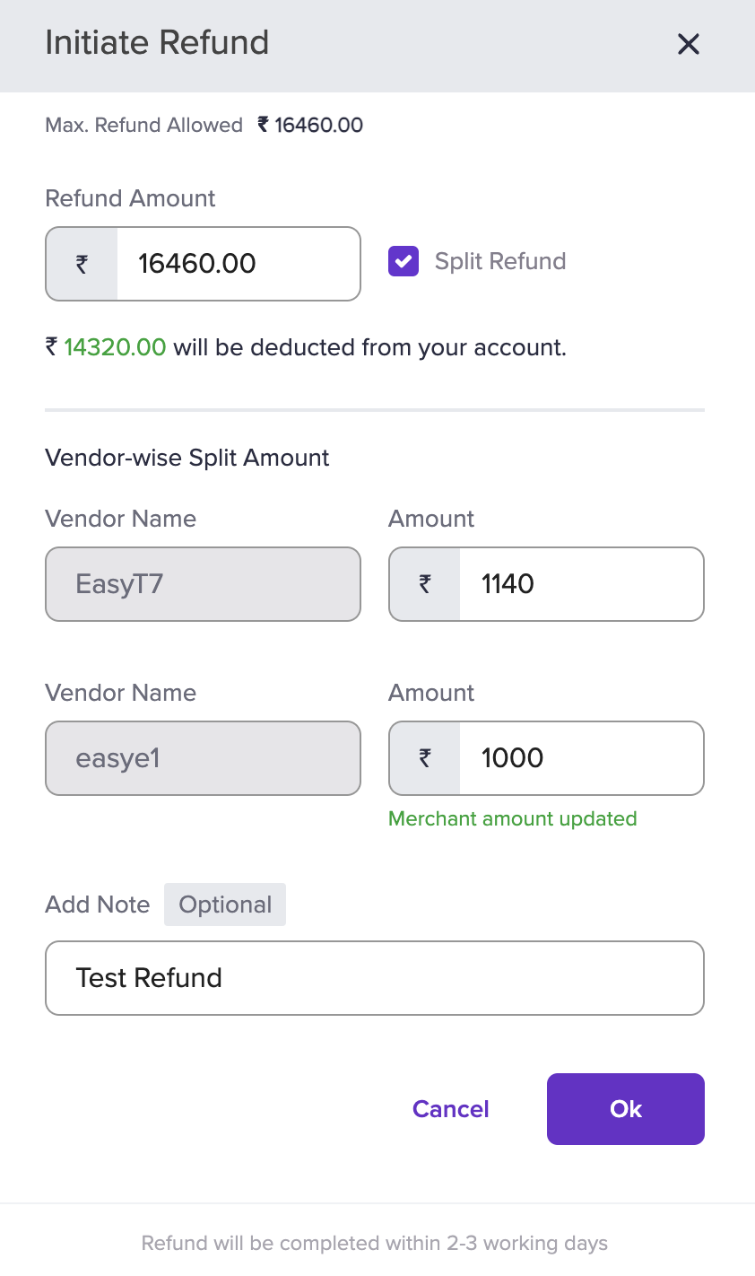 Initiate Easy Split Refunds | Cashfree Payments