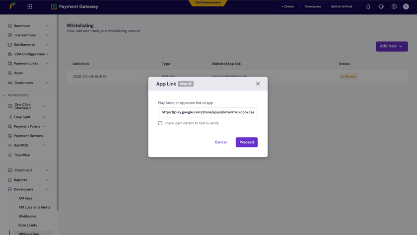Whitelisted Application Whitelist Domain or App | Cashfree Payments