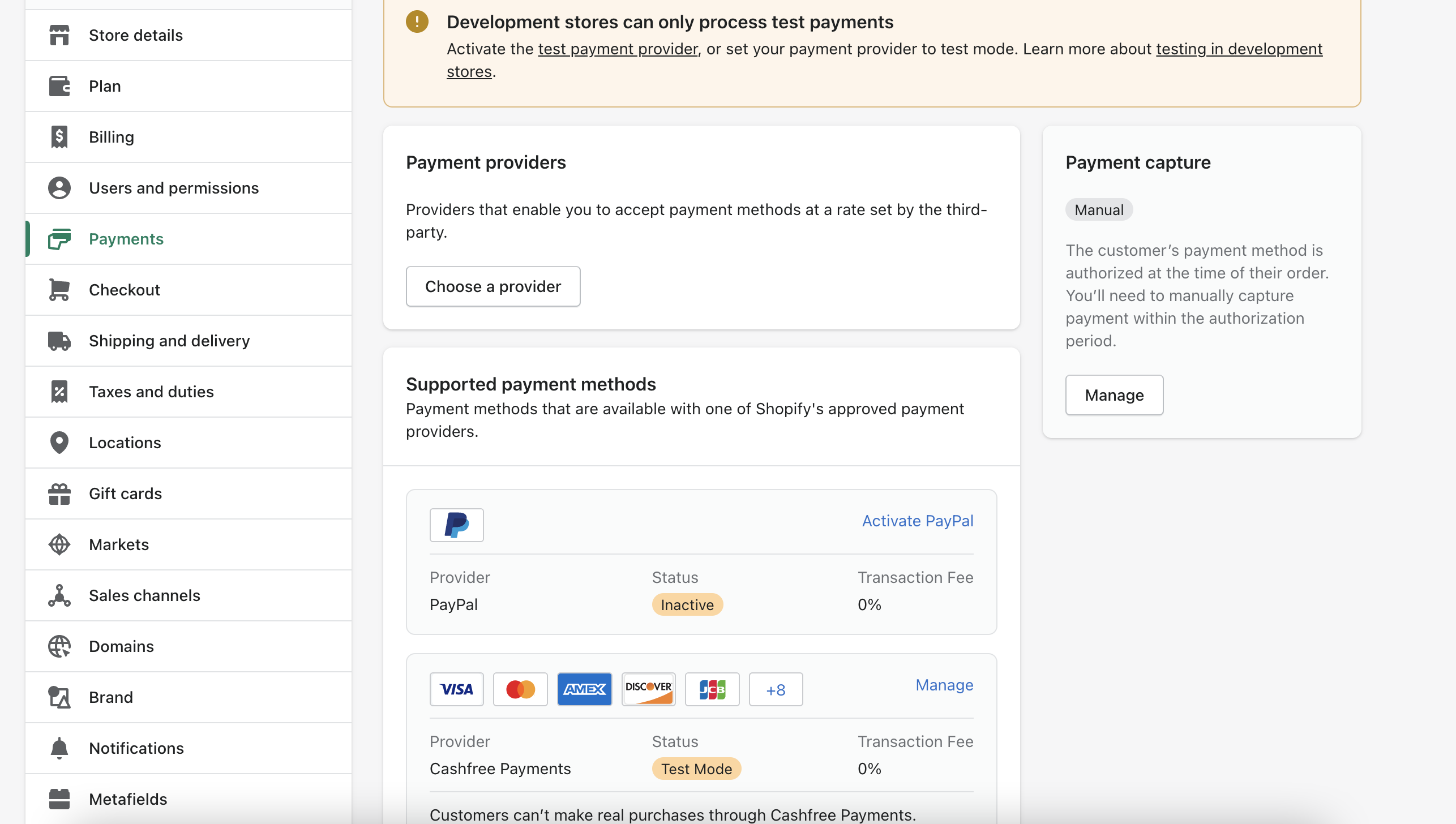 Go to Payment Settings