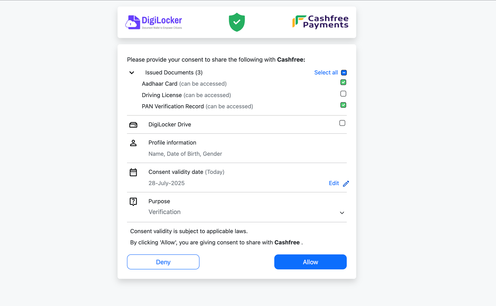 Gi Locker DigiLocker API Setup | Cashfree Payments