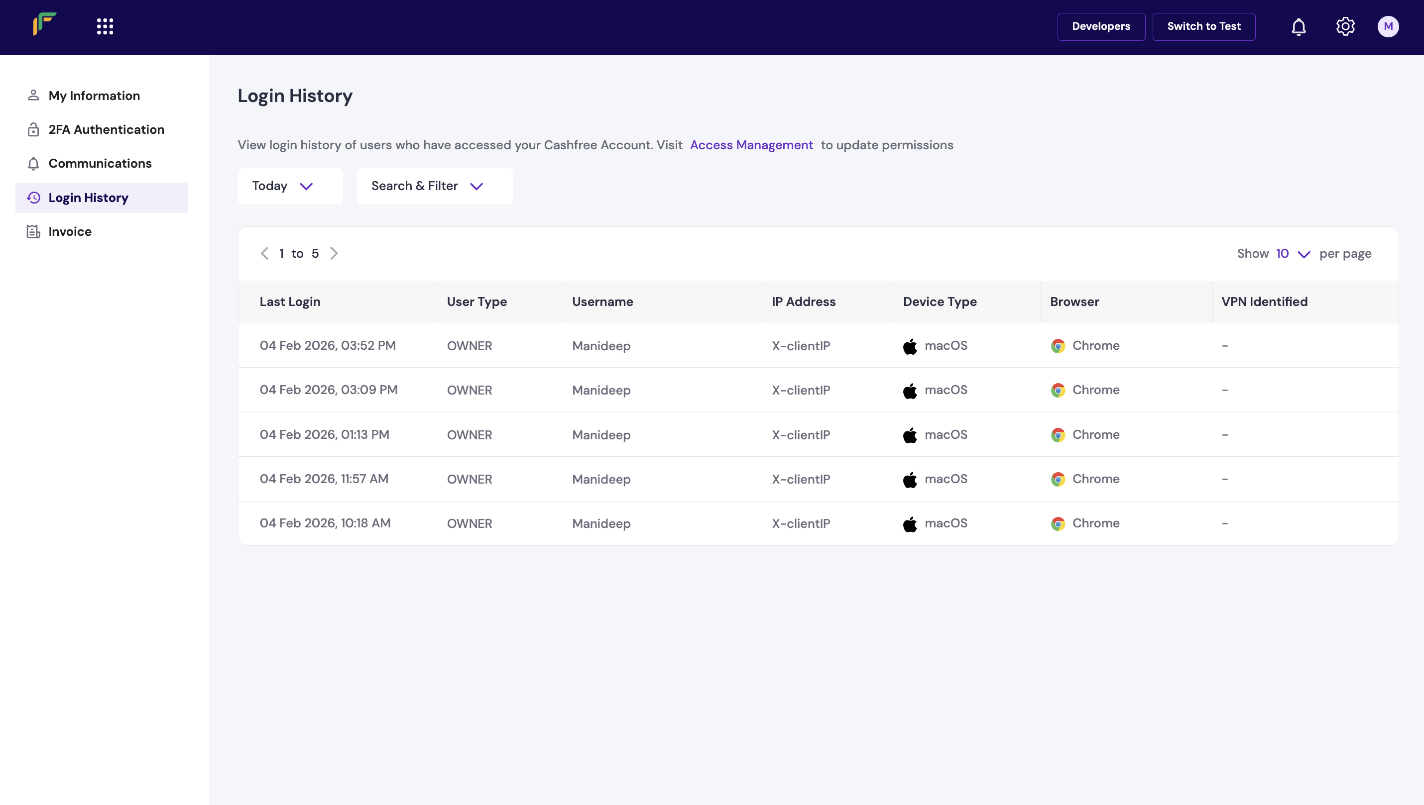 Manage Your Account | Cashfree Payments