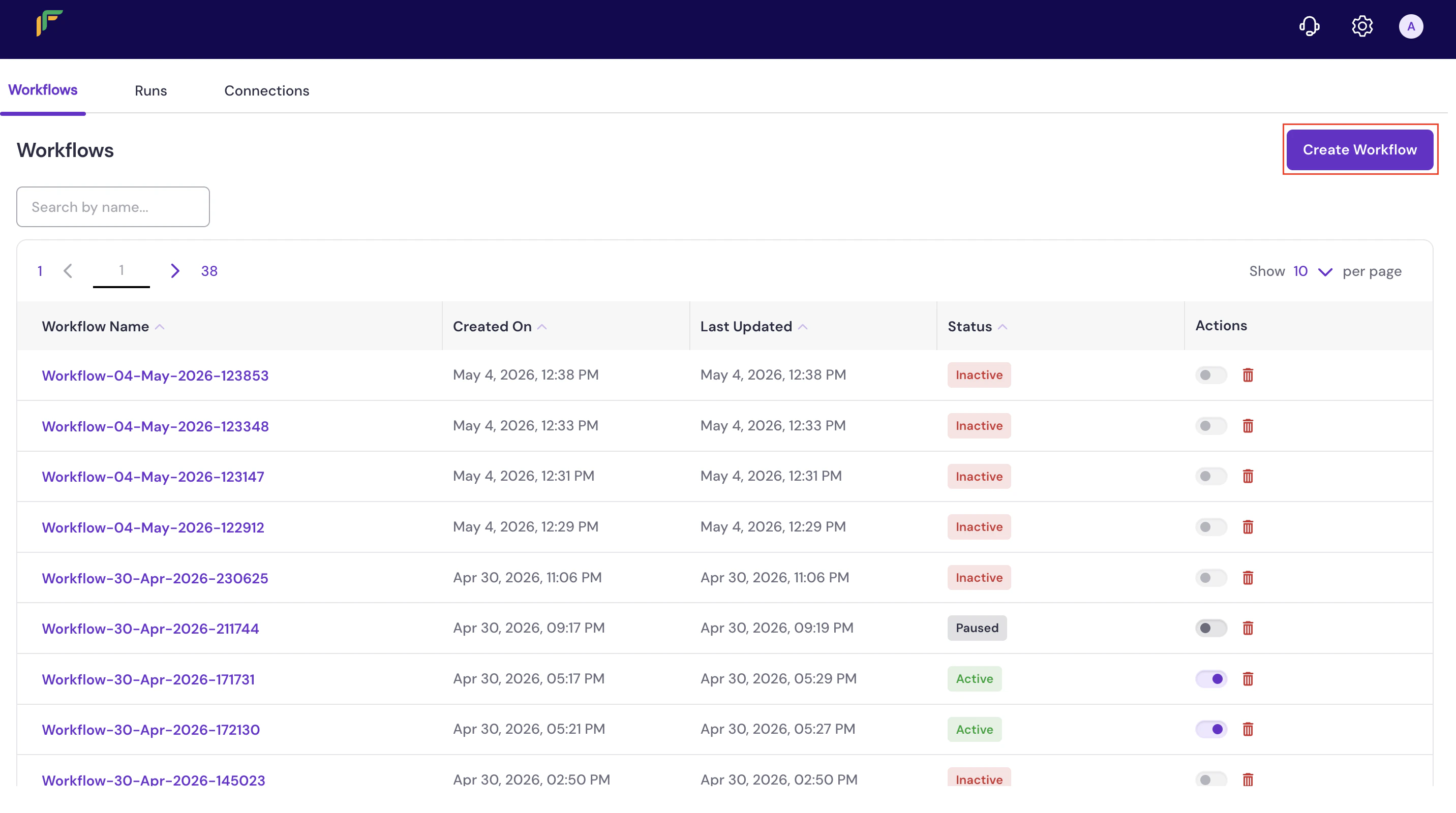 Create a workflow