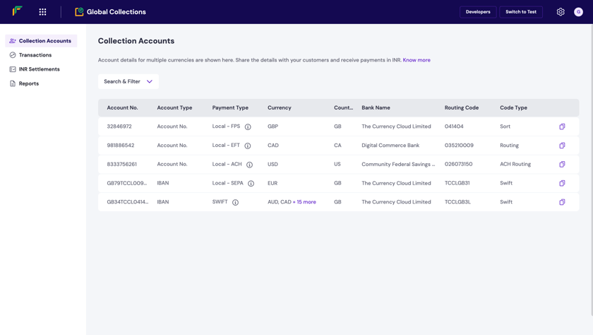 Collection System Account Collection Accounts