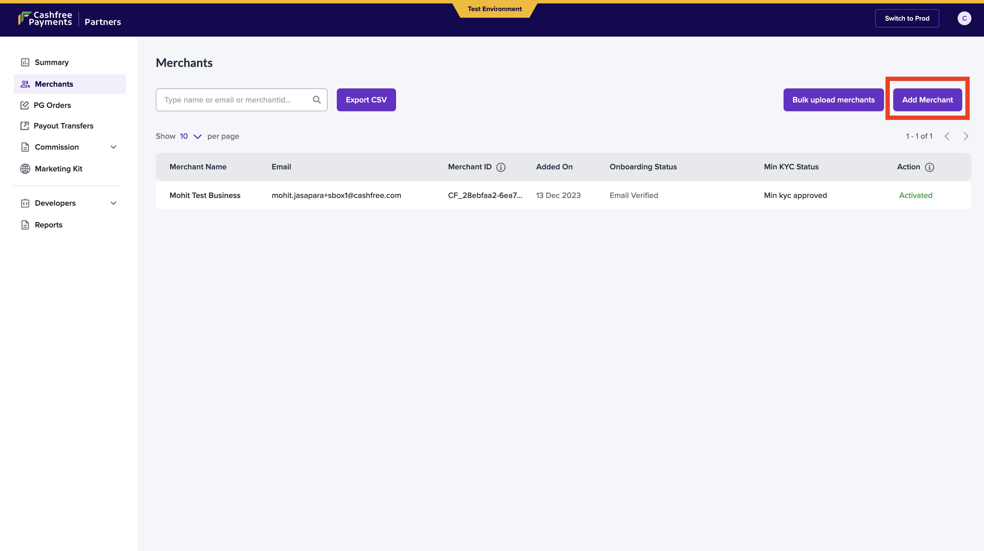 Embedded Payments Sandbox | Cashfree Payments