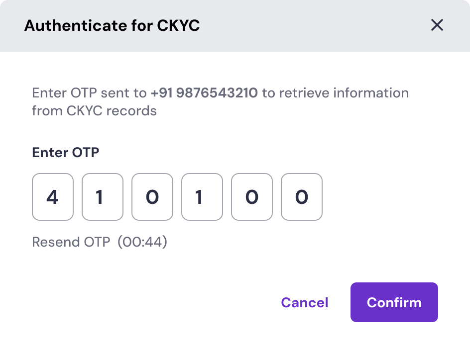 CKYC OTP