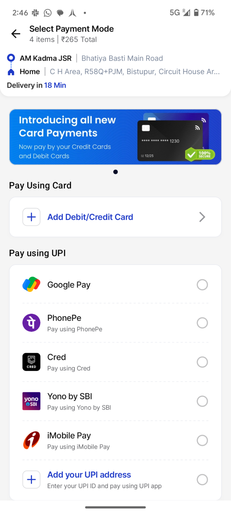 Card number field powered by the Element SDK