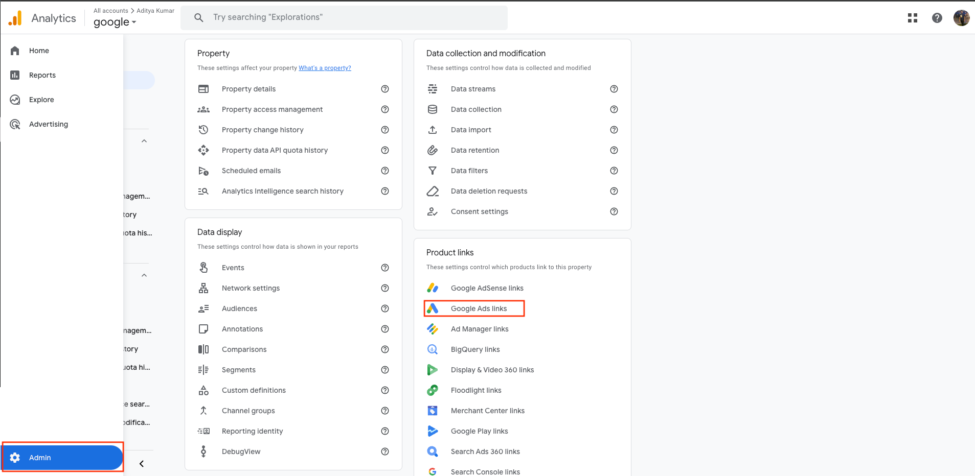 GA4 Google Ads links